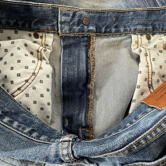 LUCKY BRAND 121 Slim Straight Jeans Men’s 34X30 Medium Wash Faded Denim - Picture 10 of 12